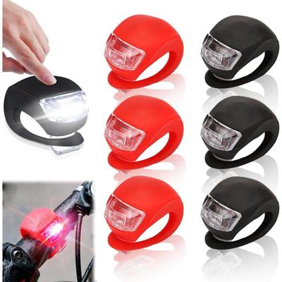 Gotrays - Fahrradlichter, 6-teiliges Silikon-LED-Fahrradlichter-Set, Vorder- und Rücklicht-Set, Image