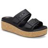 Keilpantolette CROCS "Brooklyn Cork Buckle", Damen, Gr. 41, schwarz, Croslite, casual, Schuhe, Keilsandale, Plateausandale mit LiteRide™ Schaumfußbett