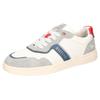 Sneaker MUSTANG SHOES, Herren, Gr. 43, grau (sanftes weiß, grau), Lederimitat, kontrastfarbene Details, casual, Schuhe, Retro Sneaker, Schnürschuh mit Kontrastbesätzen