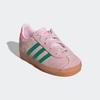 Sneaker ADIDAS ORIGINALS "GAZELLE COMFORT CLOSURE ELASTIC LACES KIDS", Gr. 27, clear pink, court grün, bliss pink, Leder, sportlich, Schuhe, für Kinder