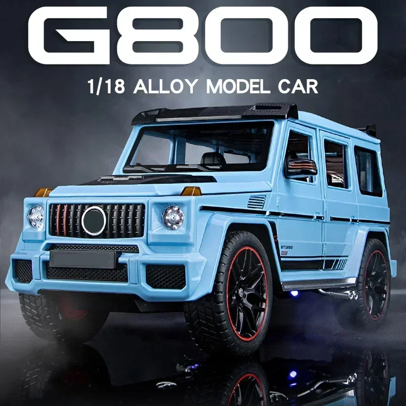 1/18 große g800 Geländewagen Offroad-Legierung Modell auto sprüh bares Spielzeug auto Druckguss Fahrzeug Modell Spielzeug Sound Licht Auto Geburtstags geschenk für Kinder