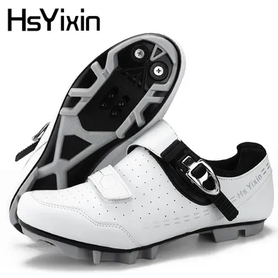 Herren Mountain Road Fahrradschuhe HsYixin Atmungsaktive Speed Cycling Sportschuhe Rutschfeste Spike Pedale SPD Mountainbike Schuhe