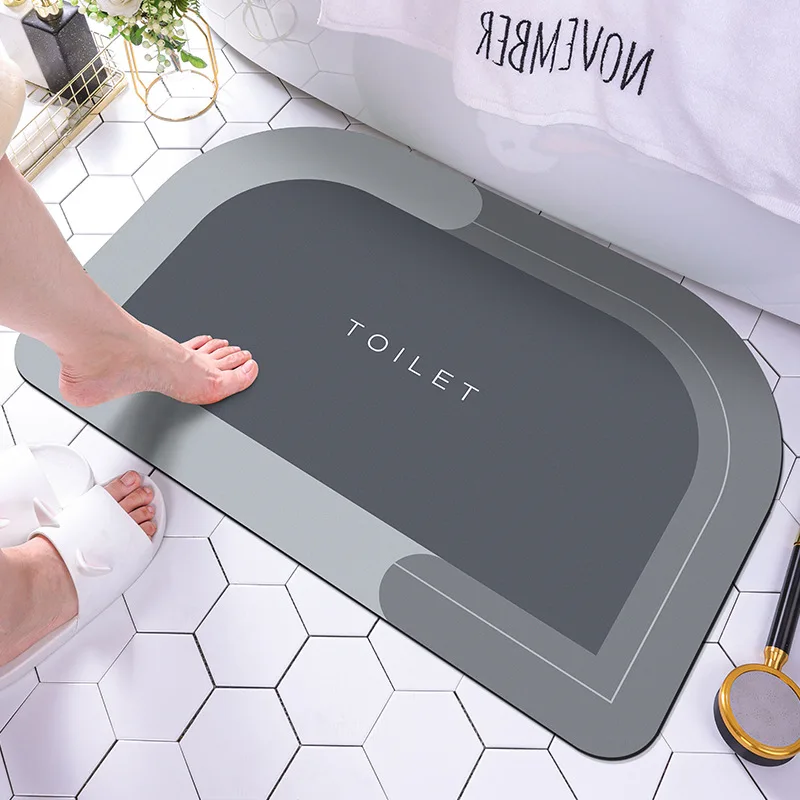 Diatom mud floor mat toilet bathroom door floor mat water absorption non-slip soft diatom mud Image