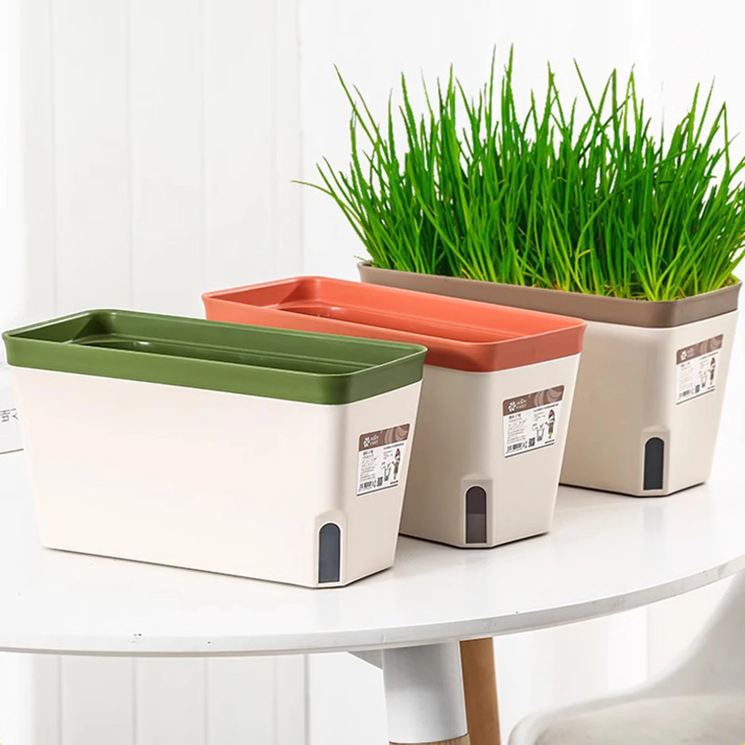 Rechteckiger Pflanzgefäß mit Blumenmotiv, dekorativer Gartenpflanzgefäß, Gartenpflanzentopf, Zimmerpflanzen, Blumen, Pflanzgefäß, dekorativer Pflanzgefäß Image