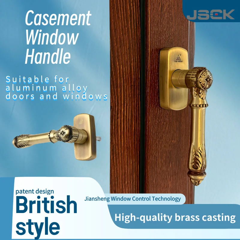 Gebrochene Brücke, Türen und Fenster aus Aluminiumlegierung, Griff aus reinem Kupfer, holländischer Griff, quadratischer Schaftgriff, quadratischer Stahlgriff, antik Image