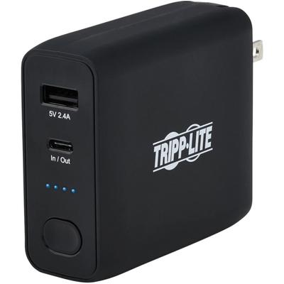 Tripp Lite Portable Usb Mobile Power Bank Battery Wall Charger Combo 5K Mah - Black