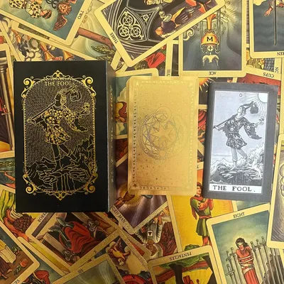 78-Karten-Tarotkarten aus spanischer Goldfolie, Wahrsagungsdeck für Anfänger und Profis mit Image