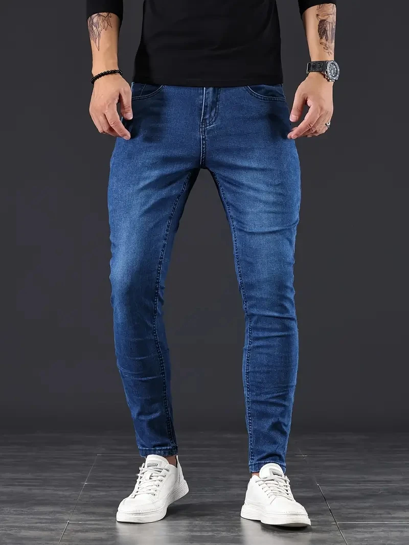 Mode Street Style Grau Skinny Jeans Männer Vintage waschen Solide Denim Hosen Herren Casual Slim fit bleistift denim Hosen heißer verkauf