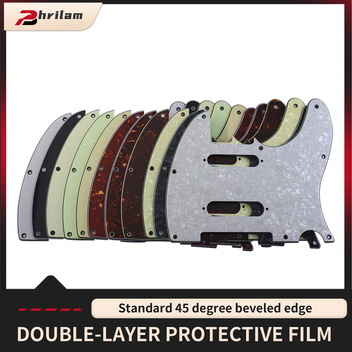 PHRILAM 8-Loch-Gitarre TL Deluxe Nashville Schlagbrettplatte passend für TL Nashville Schlagbrett Ersatz, 2 Single-Coil-Tonabnehmerlöcher Image