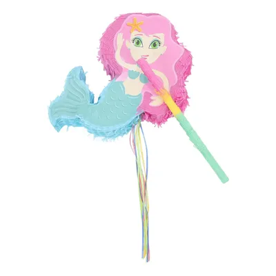 Meerjungfrau Pinata Große Piñatas Geburtstagsschwanzdekorationen für Mädchen Prinzessin Thema Image