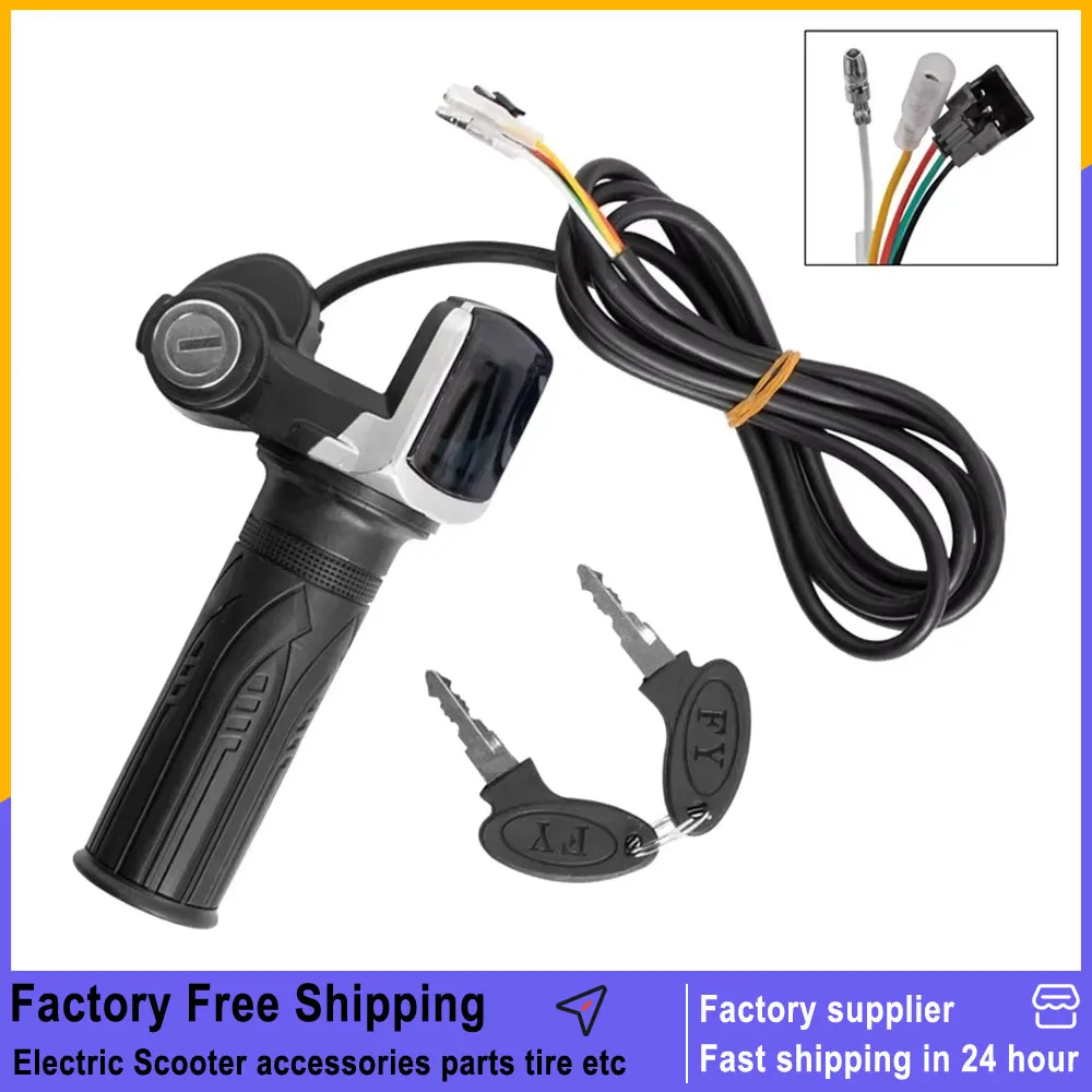 36V 48V 60V Elektrofahrrad Roller Gasgriff mit Tastensperre mit LCD-Display Betriebsanzeige E-Bike Beschleuniger Zubehör Image