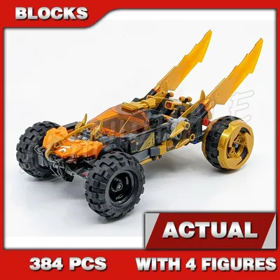 384 stücke Shinobi Kristallisierte Cole's Dragon Cruiser Auto Golden Dragon Fahrzeug 60014 Bausteine Image