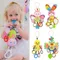 Weiche Tier Handbells Rasseln Schmetterling Kaninchen Ente Plüsch Infant Baby Entwicklung Griff Spielzeug Heißer Verkauf Mit Beißring Baby Spielzeug