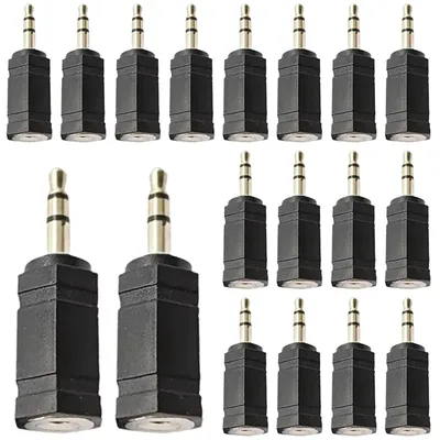 5Pcs Stereo 2.5mm 3.5mm Male Plug to 2.5 3.5 Female Jack Socket Converter Connector for Audio Video