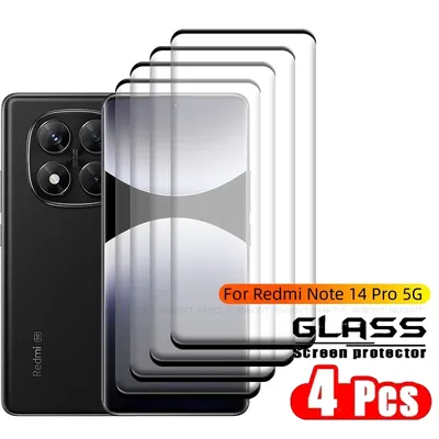 1/2/3/4PCS For Redmi Note 14 Pro 5G Glass Xiaomi Redmi Note 14 Pro 5G Tempered Glass Curved Screen
