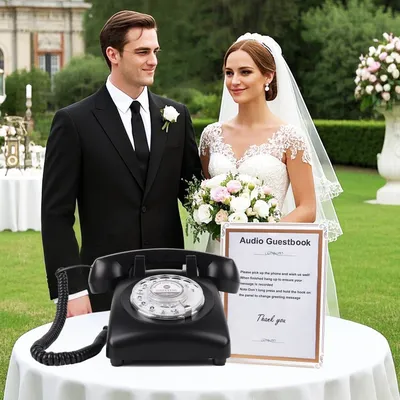 Guest book telephone, Wedding voice recorder, Vintage recording device,USB rechargeable voice