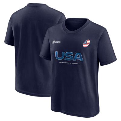 Fan-T-Shirt mit Grafik zur Rugby-Weltmeisterschaft 2025 für Damen – USA – Junior Image