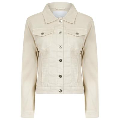 Coats / Jackets Feather Women's Stretch Cotton Denim Jacket in Ivory - Amara Reya / 14 - Tokyo Laundry