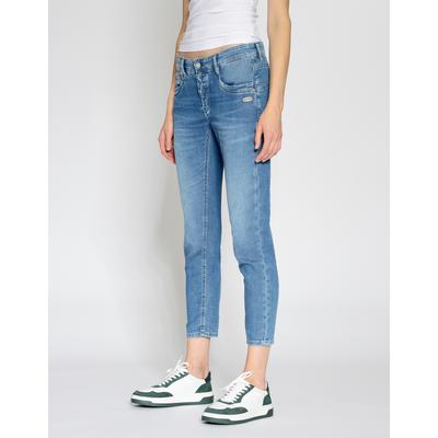 Relax-fit-Jeans GANG "GANG Jeans Relaxed Fit 94GERDA CROPPED", Damen, Gr. 28, Normalgrößen, blau (denim blau), 98% Baumwolle, 2% Elasthan, Jeans Image