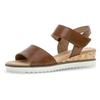 Keilsandalette GABOR "GENUA", Damen, Gr. 39, braun (cognacfarben), Kalbsleder, unifarben, klassisch, Schuhe, Sommerschuh, Riemchensandale, Komfortschuh in Weite G (=weit)