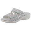Pantolette WALDLÄUFER "HERIA", Damen, Gr. 4,5 (37,5), sanftes weiß multi, Nubukleder, geblümt, casual, Schuhe, Sommerschuh, Komfortschuh, Hausschuh in Weite H, mit Klettverschlüsse