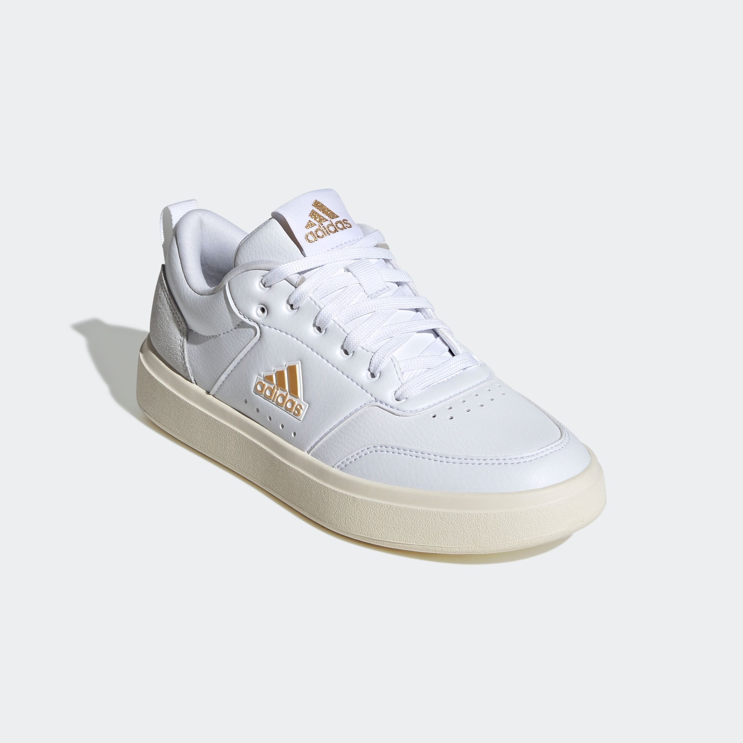 Sneaker ADIDAS SPORTSWEAR "PARK STREET", Gr. 40, weiß (cloud weiß, gold metallic, halo blau), Synthetik, Schuhe Sneaker
