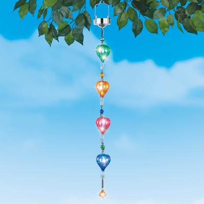 Solar Powered Colorful Hot Air Balloon Hanging Garden Mobile - 2.76 x 30.54 x 2.76