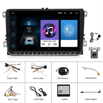TEMU 9-inch For 13 Double Din Car Radio Gps Navigation Multimedia Player Wifi Usb Autoradio For Vw For For Golf For Mk5 For Mk6 For T5 For For For Seat +rear View Camera (optional) For Car