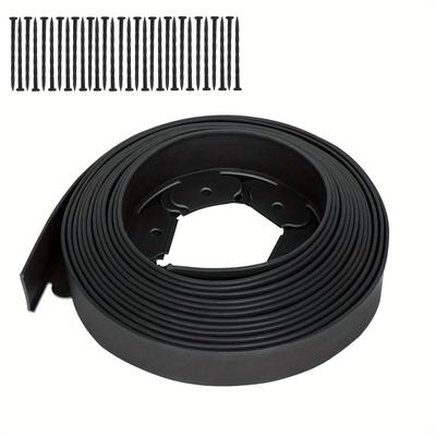 TEMU 5cm High Plastic Fence 10m Lawn Edging Roll Cuttable Garden Fence Nursery Fence For Dividing Garden Areas Or Decorating Lawns (black/light Grey/green) Image