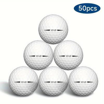 TEMU Caiton 50 Pack 2-ply Golf Balls - 332 Dimple Technology, Maximizes Distance, Controls Spin, , Great For Golf Training And Tournaments Image