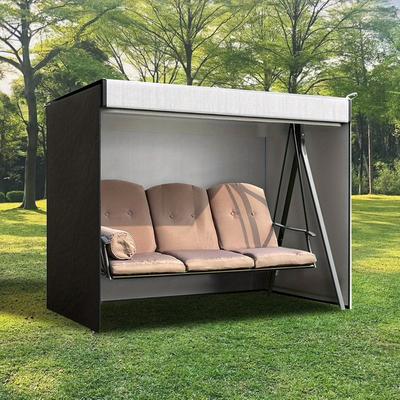 TEMU Garden Swing Cover 2 Seater Garden Swing Covers Waterproof Heavy Duty 210d Oxford Fabric Outdoor Swinging Chair Cover Windproof Anti-uv Patio Garden Hammock Cover With Zips (160x120x170cm) Black Image