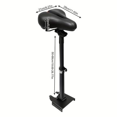 TEMU Black Scooter Folding Shock-absorbing Seat, Scooter Not Included Image
