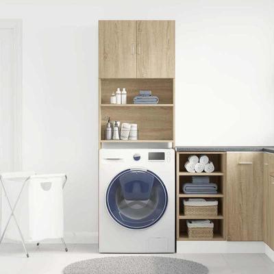 TEMU Oak Washing Machine Shelf 64x24x190 Cm Wood Material Image