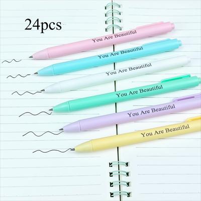 TEMU 24 Personalized Gel Pens With Black Ink, Ideal For , Suitable For Studying And Office Use, A Perfect Gift For , Colleagues, , Great As Stationery Rewards Or Party Favors. Image