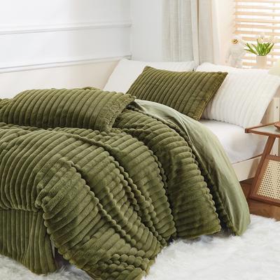 TEMU Plush Bedding Warm Winter Fluffy Flannel Fur Winter Bedding Cozy Thick Sherpa Duvet Cover With Zipper And Pillowcase 80x80cm Image