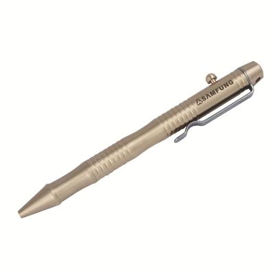 TEMU Brass Ballpoint Pen Edc Signature Pen, Bolt Action Pen Heavy Duty For Outdoor Portable Pen, Tool Pen With 2 Black Ink Refills Image