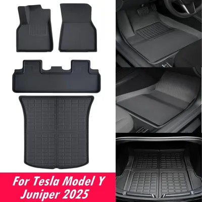 Car Floor Mats For Tesla Model Y Juniper 2025 LHD RHD Model Y All Weather Floor Liners Anti-slip
