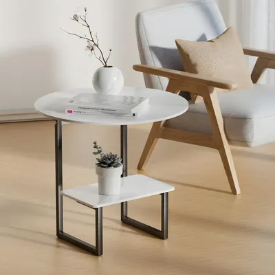 Round End Tables Living Room Set Of 2, Modern Side Nesting Table Bedroom