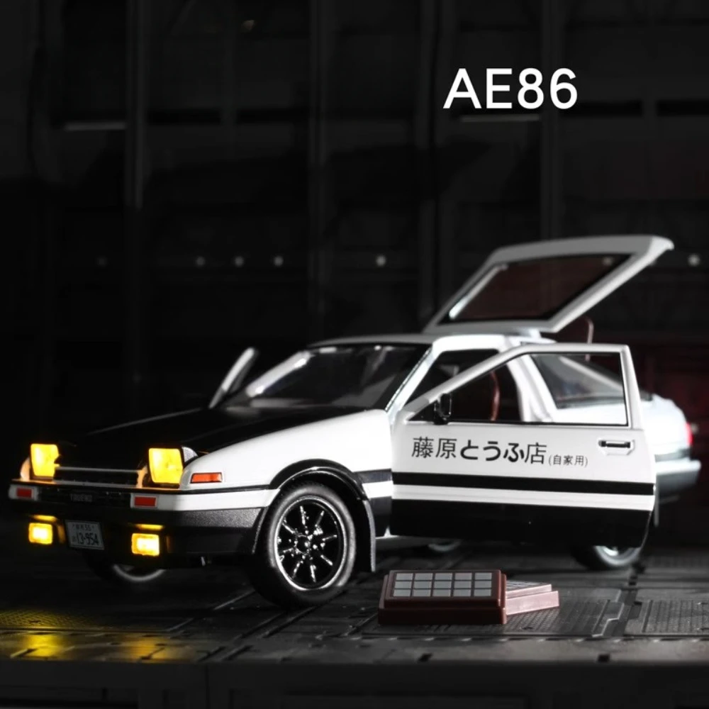 1/20 Initial D AE86 Legierung Diecast Auto Modell Sportwagen Spielzeug Für Kinder Erwachsene Zurückziehen Fahrzeuge Spielzeug Autos Schwarz kapuze Jungen Spielzeug Geschenk Image