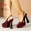 Plus Größe 36-41 Frauen Spitz High Heels 13CM Closed Toe Sommer Elegante Frau Pumpen Mode Plattform Slingback weibliche Schuhe