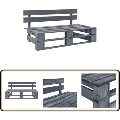 Outdoor-Bank Paletten Holz Grau - Gartenbank - Palettenbank - Holzkiste Sitzgelegenheit - Outdoor Image