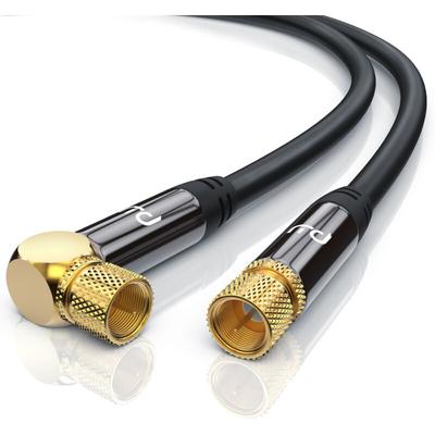 Primewire - SAT-Kabel, Koax, F-Stecker, hdtv sat Koax Kabel 90° gewinkelt, 4fach Schirmung, 135dB, Image