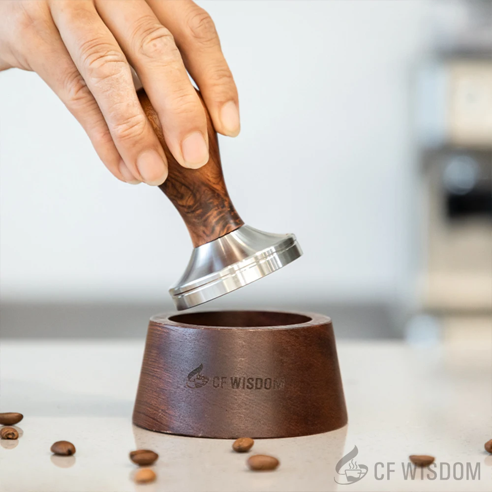 CF WISDOM 90*43 Kaffeestampferbasis – Eichen- und Sapelholz für Zuhause, Büro und Kaffeebarzubehör