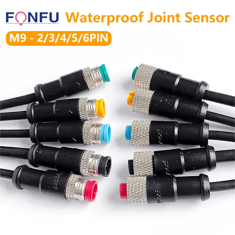 5/20pcs m9 2 3 4 5 6 Pin DC Elektro fahrrad Stoß verbindungs stecker wasserdichte Buchse Stecker Verkabelung Roller Brems kabel 20cm Image