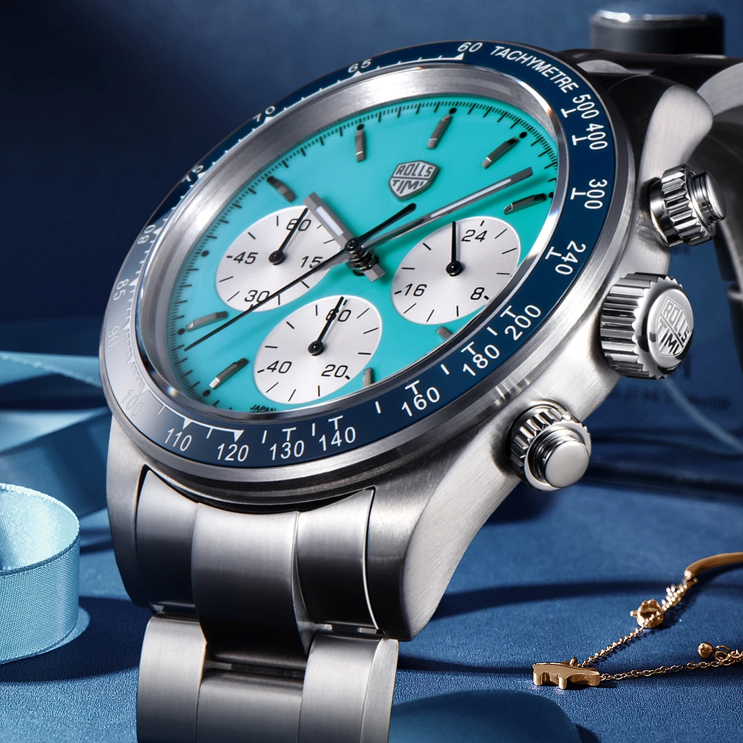 2025 Neue RollsTimi Herrenuhr Japan VK63 Movt Top Luxus Quarz Armbanduhr Saphir Chronograph Uhr für Männer Edelstahl Image
