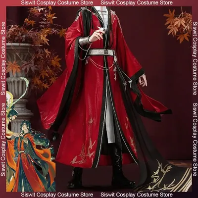 Anime Tian Guan Ci Fu Heaven Official's Blessing HuaCheng Cosplay Kostüme San Lang Rote Uniform Image