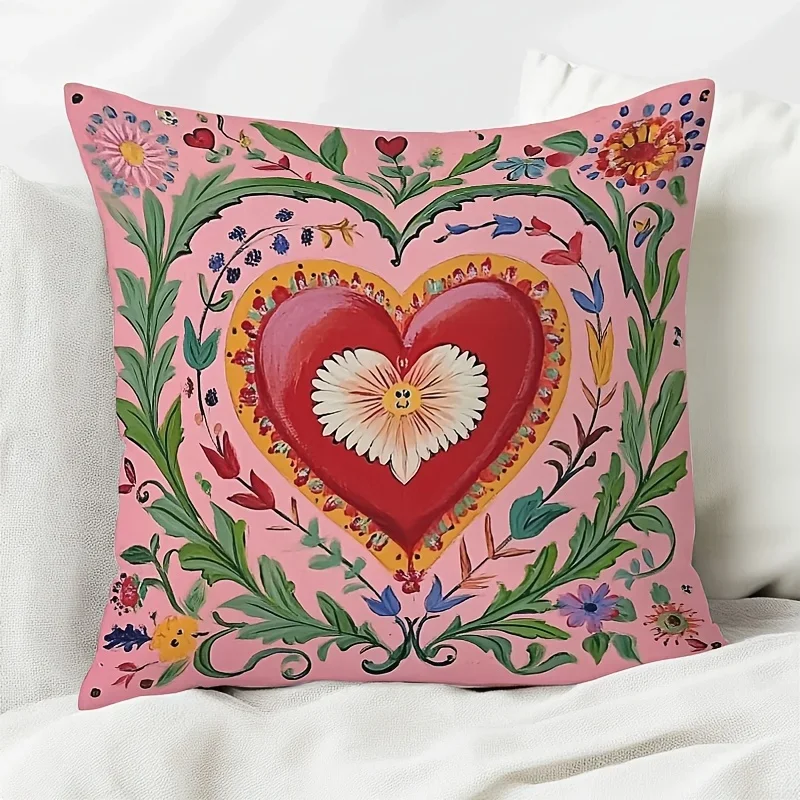 1pc Heartfelt Home Decor Kissen Fall Stuhl Wohnzimmer Kissenbezug Gemütliche Zipper Sofa Kissenbezüge Schlafzimmer Indoor Hause decor Image