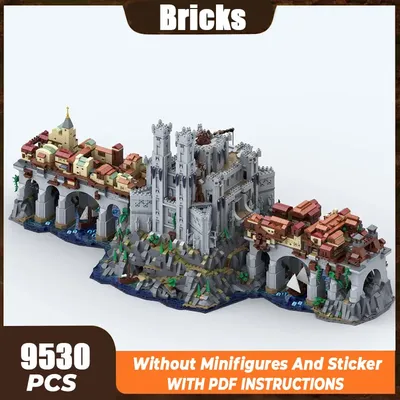 Beliebte Spiel Schloss Modell Moc Gebäude Ziegel Feilong Pass Festung Technologie Modulare Blöcke Image