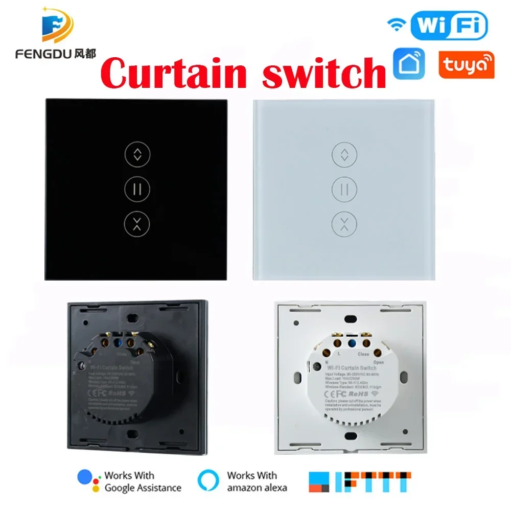 Smart Tuya Wifi Vorhang Schalter Touch Schalter mart Tuya Wifi Vorhang Touch SwitchTuya Dimmer Smart Wand Schalter Image