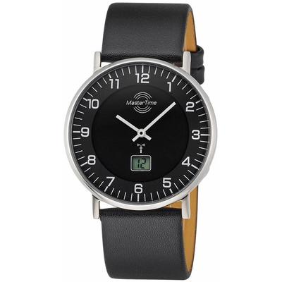 Funkuhr MASTER TIME, schwarz (schwarz, schwarz), Armbanduhren, Herren, Armbanduhr, Quarzuhr, Herrenuhr, Datum, Langzeitbatterie Image